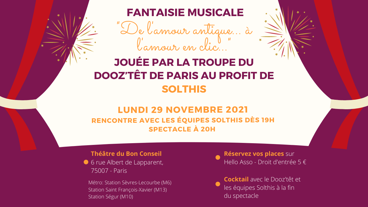 « De l’amour antique… à l’amour en clic… » – fantaisie musicale au profit de Solthis le 29 novembre 2021
