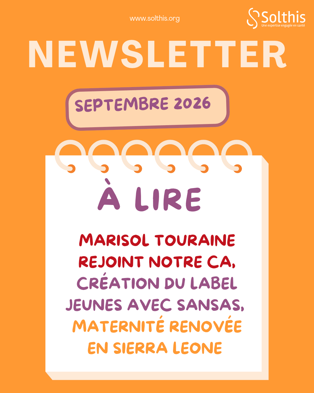 Actualité : Newsletter de septembre